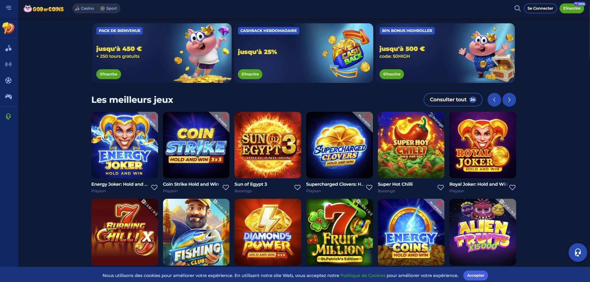Avis God of Coins Casino